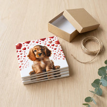Cocker Spaniel ceramic coasters set of 4, gift set