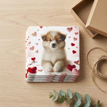 Pomeranian ceramic coasters set of 4, gift set