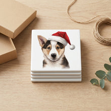 Canaan Dog Puppy Drawing ceramic coasters set of 4, gift set