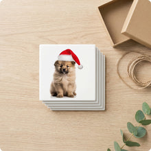 Keeshonden Puppy ceramic coasters set of 4, gift set