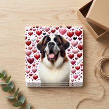 Saint Bernard ceramic coasters set of 4, gift set