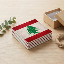 Lebanon Flag Pride ceramic coasters set of 4, gift set