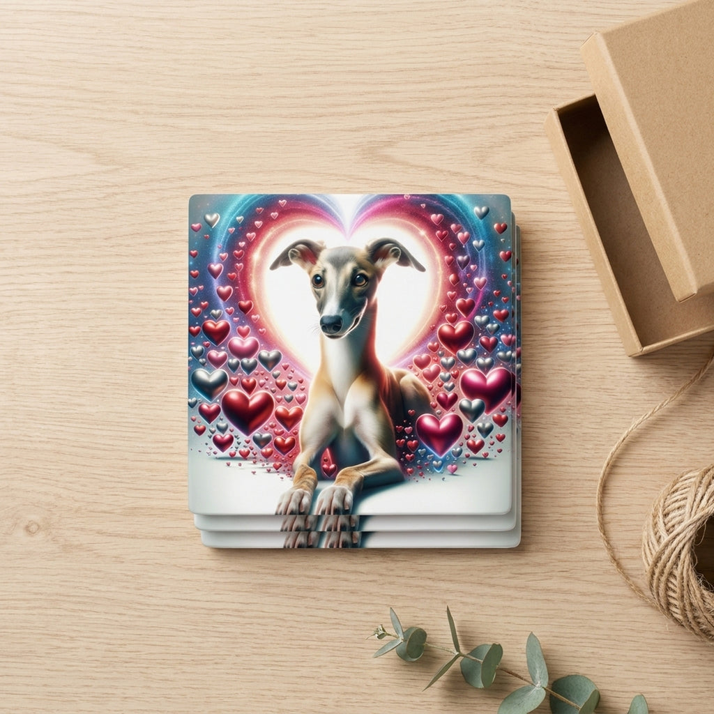 Italian Greyhound ceramic coasters set of 4, gift set