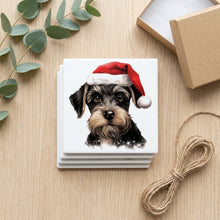 Standard Schnauzer Puppy Drawing ceramic coasters set of 4, gift set