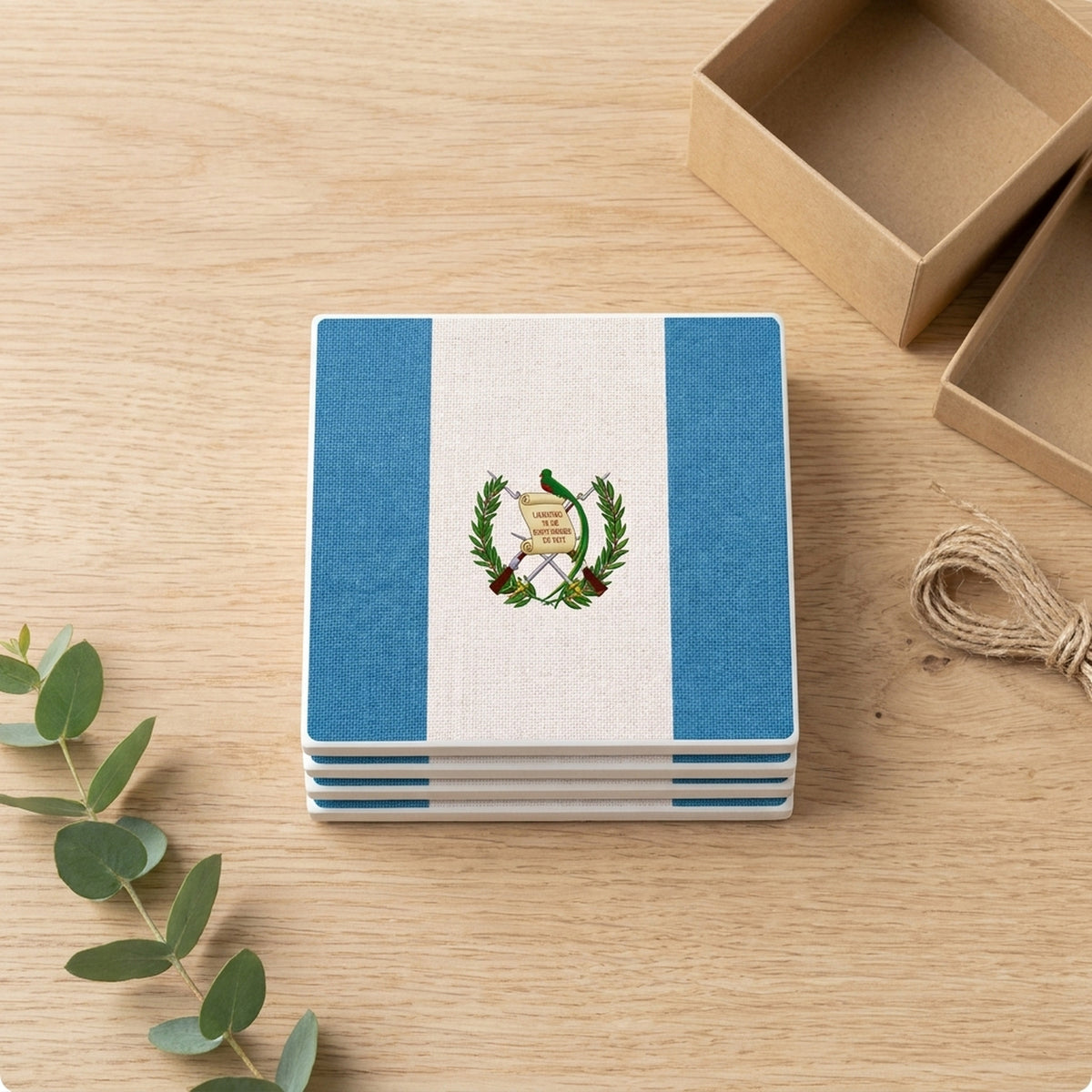 Guatemala Flag Pride ceramic coasters set of 4, gift set
