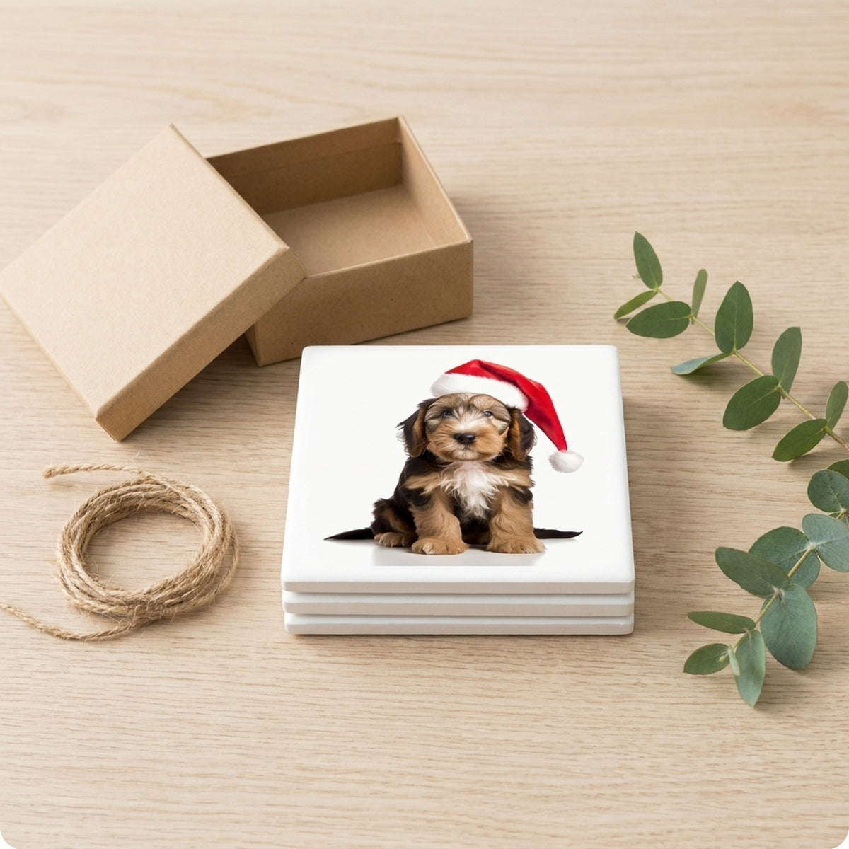 Otterhound Puppy ceramic coasters set of 4, gift set