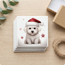 Bichon Frise Puppy Drawing ceramic coasters set of 4, gift set