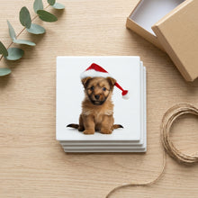 Australian Terrier Puppy ceramic coasters set of 4, gift set