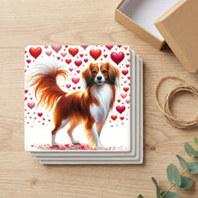 Nederlandse Kooikerhondje ceramic coasters set of 4, gift set