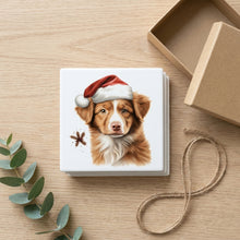 Nova Scotia Duck Tolling Retriever Puppy Drawing ceramic coasters set of 4, gift set