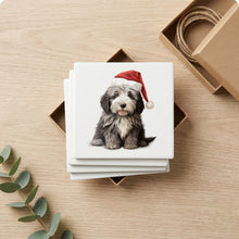 Bergamasco Sheepdog Puppy Drawing ceramic coasters set of 4, gift set