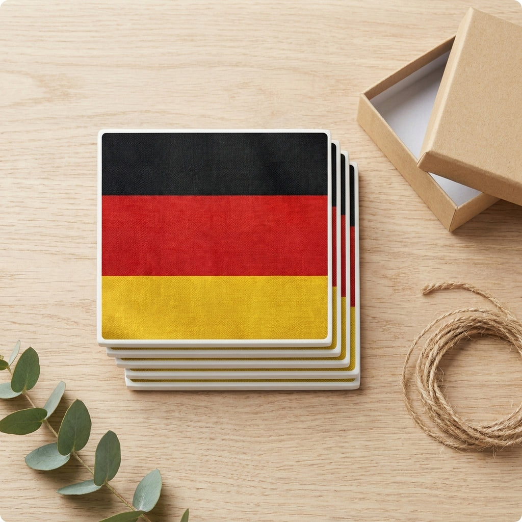 Germany Flag Pride ceramic coasters set of 4, gift set