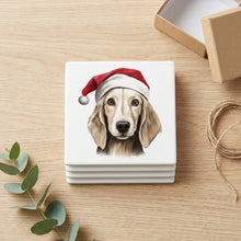 Saluki Puppy Drawing ceramic coasters set of 4, gift set