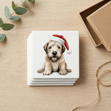 Soft Coated Wheaten Terrier Puppy Drawing ceramic coasters set of 4, gift set
