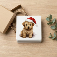 Norfolk Terrier Puppy Drawing ceramic coasters set of 4, gift set