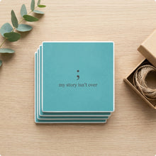 Mental Health Semicolon ceramic coasters set of 4, gift set