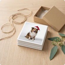 Shetland Sheepdog ceramic coasters set of 4, gift set