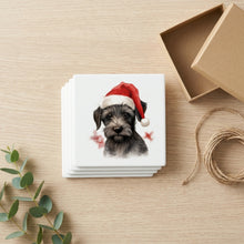 Cesky Terrier Puppy Drawing ceramic coasters set of 4, gift set