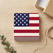 Classic American Flag ceramic coasters set of 4, gift set