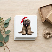 Briard Puppy ceramic coasters set of 4, gift set