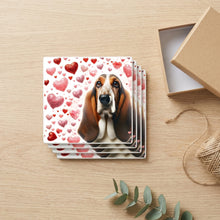 Basset Hound ceramic coasters set of 4, gift set