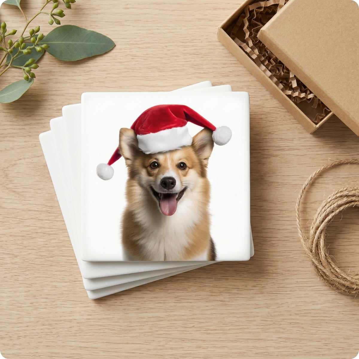 Icelandic Sheepdog ceramic coasters set of 4, gift set