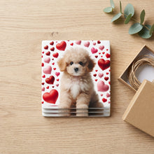 Poodle ceramic coasters set of 4, gift set