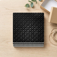Carbon Fiber ceramic coasters set of 4, gift set