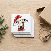 Whippet Puppy Drawing ceramic coasters set of 4, gift set