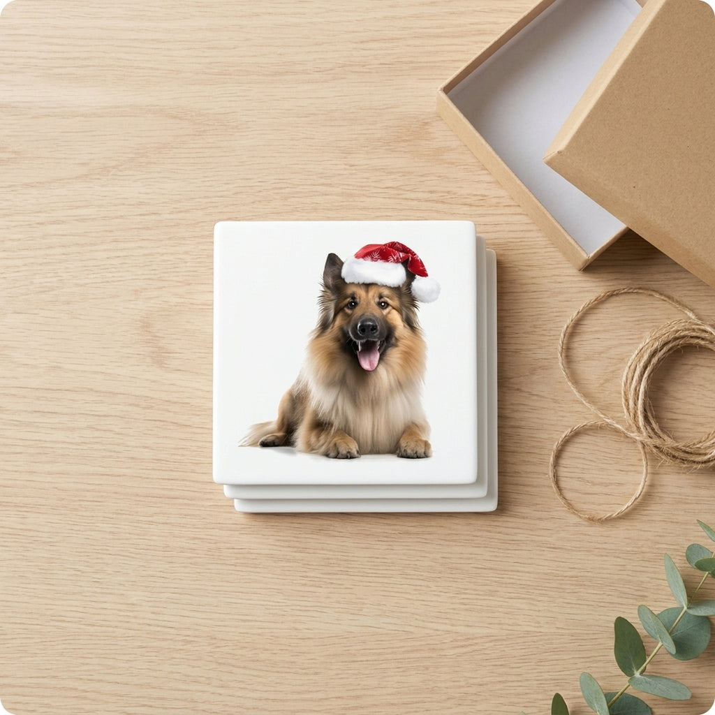 Belgian Tervuren ceramic coasters set of 4, gift set