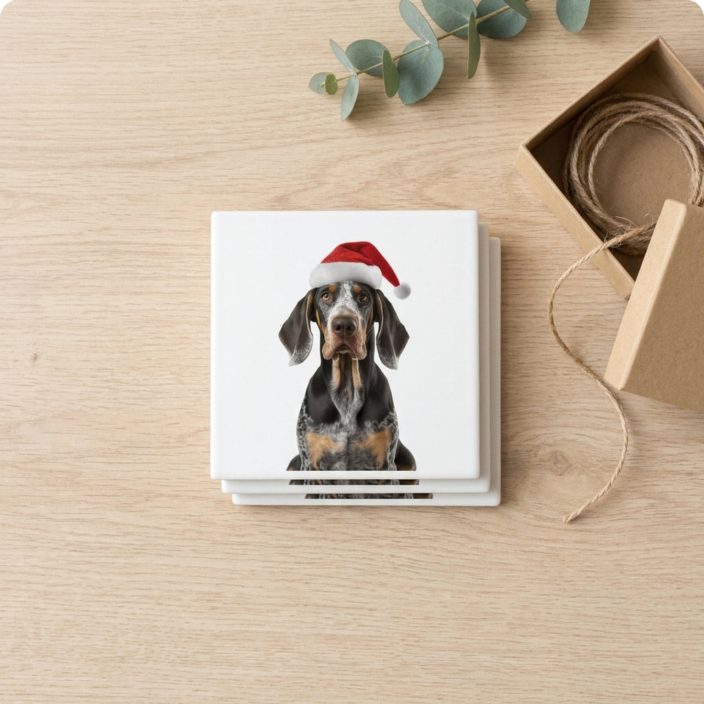 Bluetick Coonhound ceramic coasters set of 4, gift set