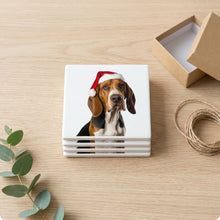American English Coonhound ceramic coasters set of 4, gift set
