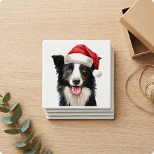 Border Collie ceramic coasters set of 4, gift set
