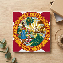 Florida State Flag ceramic coasters set of 4, gift set