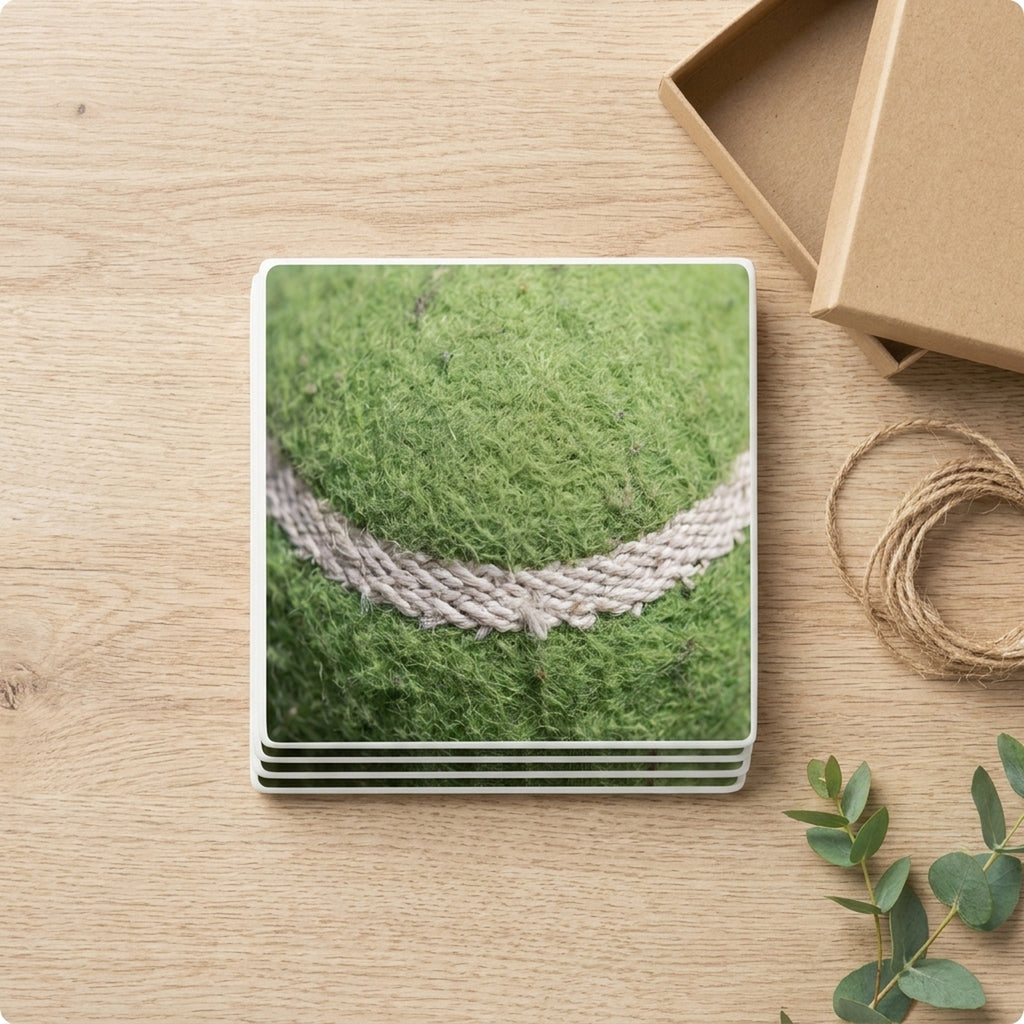 Tennis Ball ceramic coasters set of 4, gift set