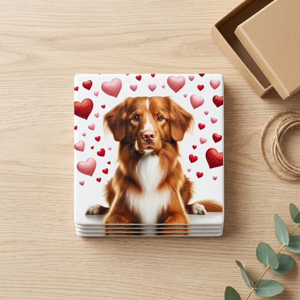 Nova Scotia Duck Tolling Retriever ceramic coasters set of 4, gift set