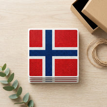 Norway Flag Pride ceramic coasters set of 4, gift set