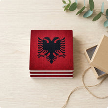 Albania Flag Pride ceramic coasters set of 4, gift set