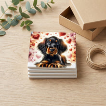 Gordon Setter ceramic coasters set of 4, gift set