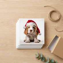 Clumber Spaniel Puppy ceramic coasters set of 4, gift set