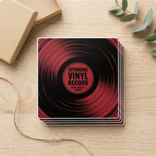 Vinyl Record ceramic coasters set of 4, gift set