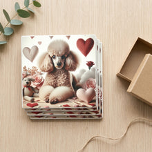 Poodle ceramic coasters set of 4, gift set