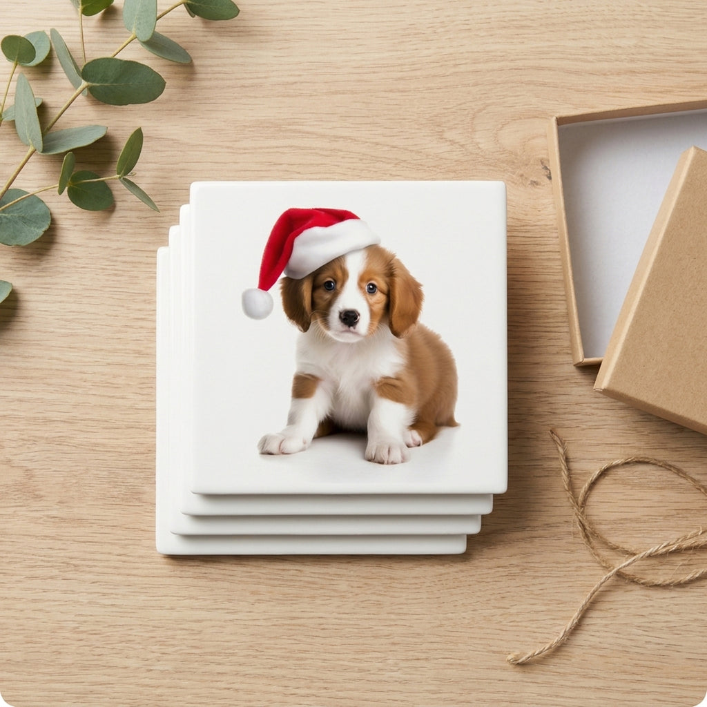 Kooikerhondje Puppy ceramic coasters set of 4, gift set