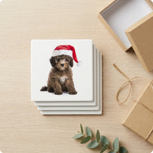 Poodle Puppy ceramic coasters set of 4, gift set