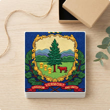 Vermont State Flag ceramic coasters set of 4, gift set