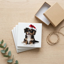 Belgian Laekenois Puppy ceramic coasters set of 4, gift set