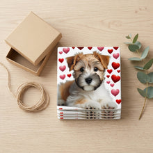 Russell Terrier ceramic coasters set of 4, gift set
