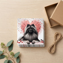 Keeshond ceramic coasters set of 4, gift set