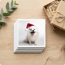 American Eskimo Dog ceramic coasters set of 4, gift set