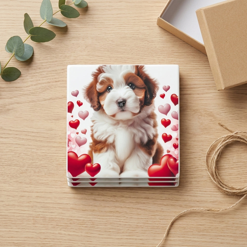 Havanese ceramic coasters set of 4, gift set